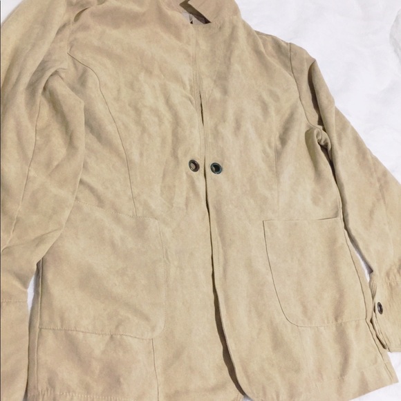 Great Clean Creamy Suede Lightweight Blazer Jacket - Picture 4 of 8